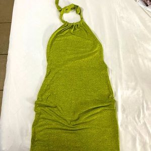 Green mini dress